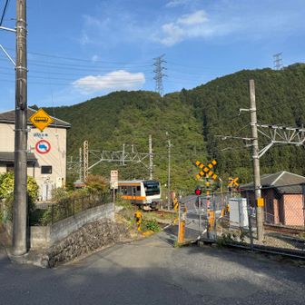 そして踏切を渡って御嶽駅に無事下山。本日の登山おつかれ山となりました。