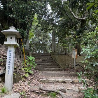 階段を登る。
灯篭が並んでる。
