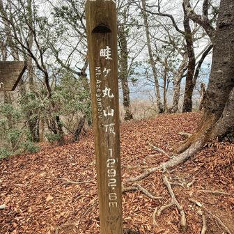 最後のピーク、畦ヶ丸に到着！
ここから一気に下ります
日没までに下山できるか不安になる、、、