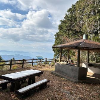 ベンチは雪化粧中