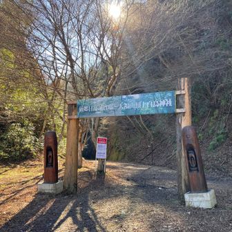 仰々しいオブジェくぐって