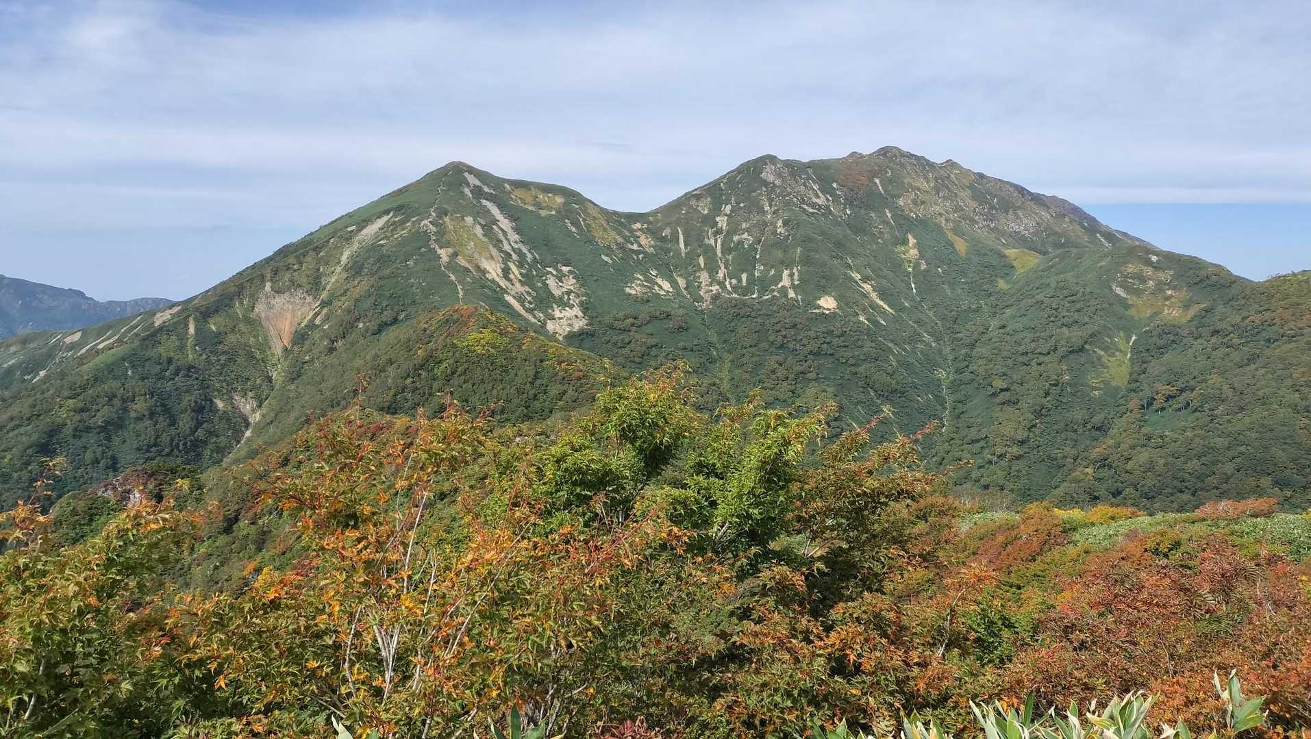 白毛門登山口-松ノ木沢ノ頭-白毛門-笠ヶ岳-大烏帽子-朝日 往復コースの写真