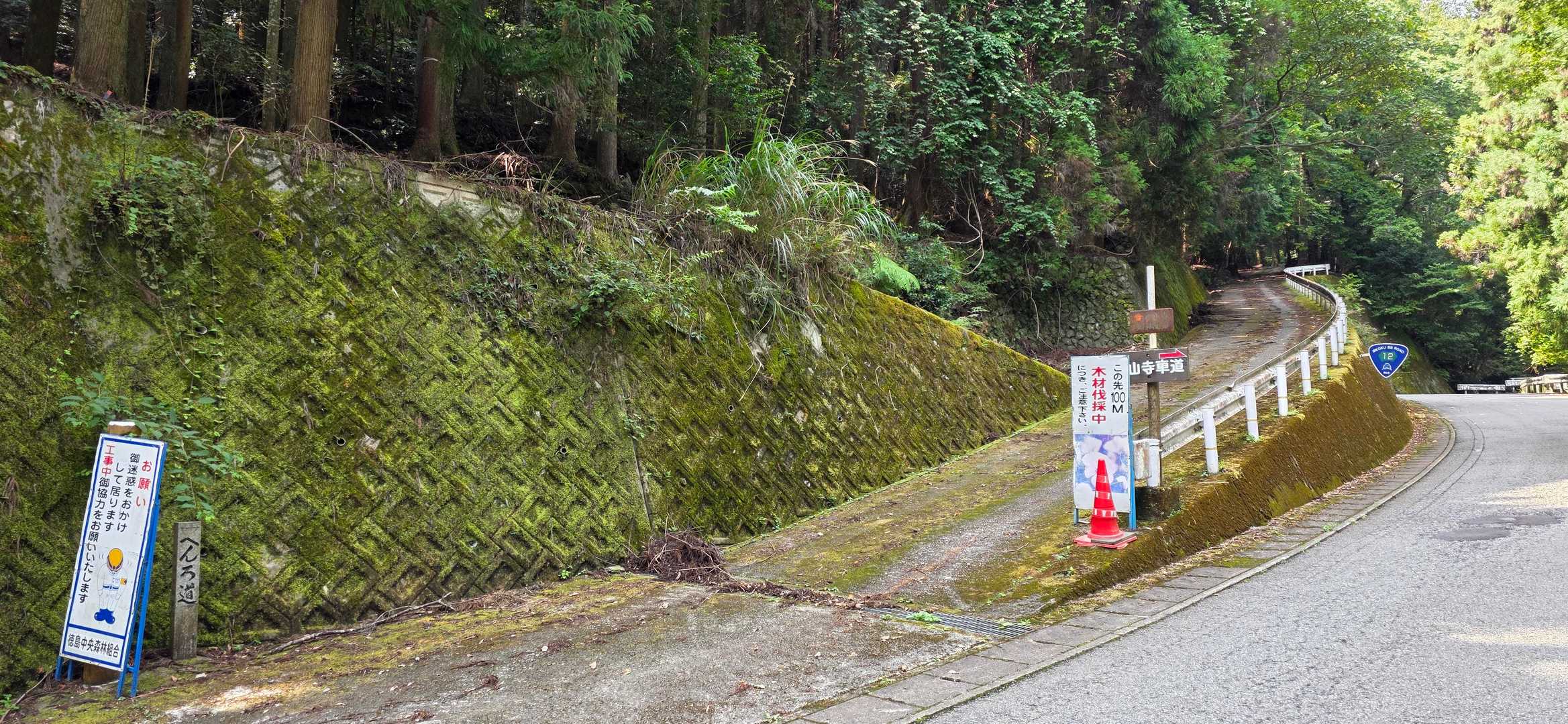 少し車道を歩き、ここから左上へ
工事中の看板で道標が隠れてる…