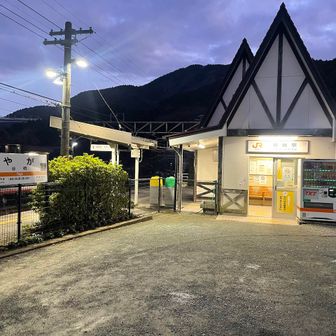 暗くなるぐらいには谷峨駅に到着。山北まであと5kmはちょっと無理。