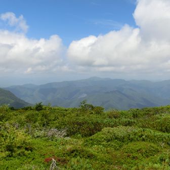 早池峰山の方向だけど雲が湧いてなんも見えない！海側も霞んでました