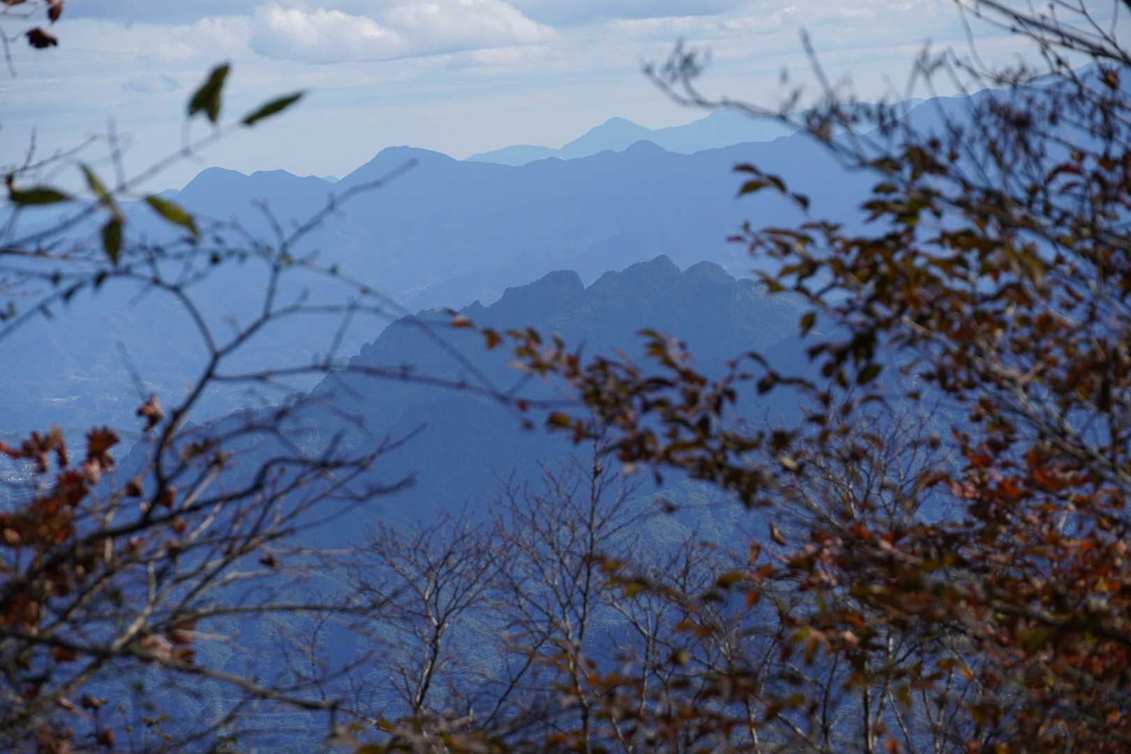 南東に妙義山(下の濃いシルエット)その上は西上州の山並、一番奥は秩父の山かなぁ⁉️