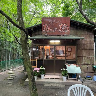 駅に戻る途中にあった杣の栖というお店。
緑がいっぱいで素敵なとこ