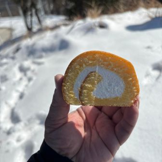 頂上で、おやつ。