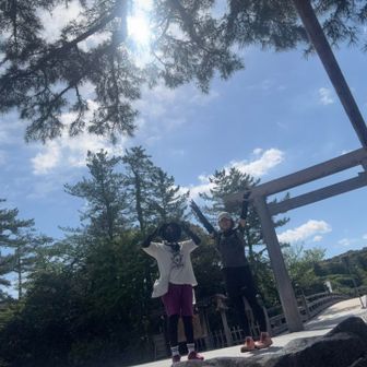 日焼け対策ばっちりなみっちゃんと目開いてないわたしでスターティン♪