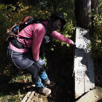 念仏山に到着。標識倒れちゃってます