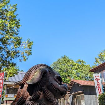 こんがり日焼けした　狛犬