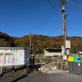 坂祝駅。歩道橋の裏でこそっと着替えて電車&バスで帰宅。