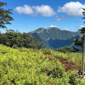 中東山､山頂からの剣山と次郎笈