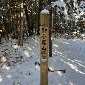 美しい稜線は実は嫌になる程長い稜線でした😅
ようやく御小屋山(2,136m)に到着です💦