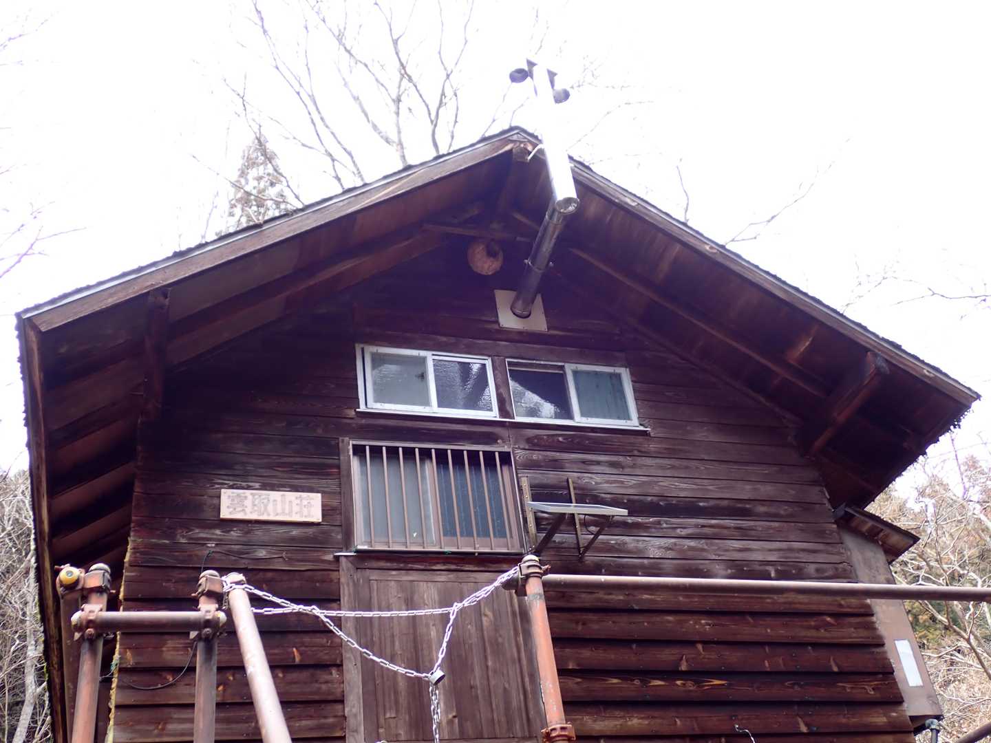 屋根の真ん中、ハチの巣！