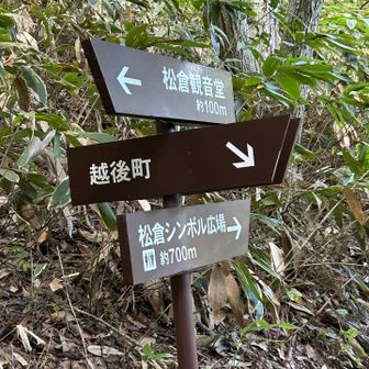 ここの越後町への案内板があるけど、実際は道なき道で🌿ヤブ・🌿薮、🌿藪だらけだそうです😱

今日、原山山頂でやっとお会いした「ゆきをさん」が以前、チャレンジ精神で身体を張ってまでして道なき道を途中まで🌿藪漕ぎされました😲あっぱれです🙏
