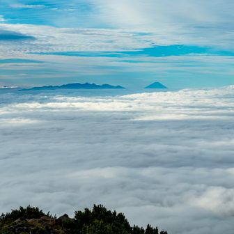 遠く富士山と八ヶ岳