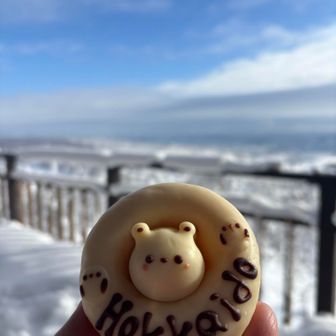 山頂で食べた、しれとこドーナツ
可愛くて美味しかったです♪