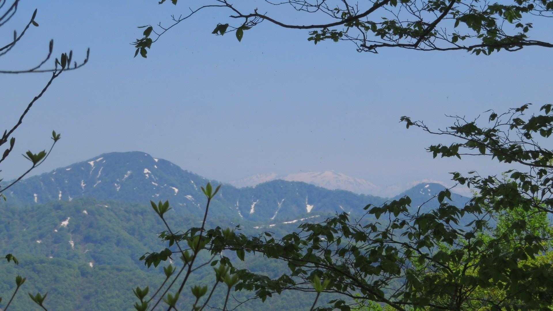 遠くに見える白は白山？