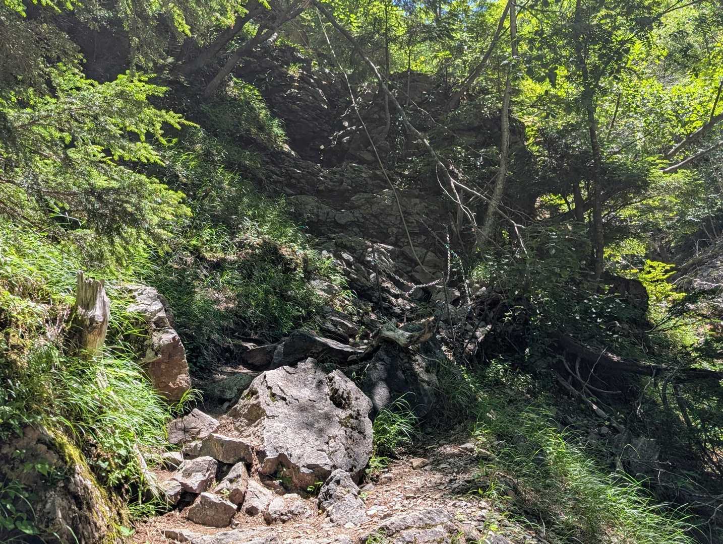 
油断禁物ロープ場