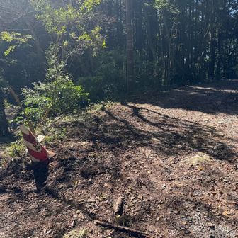 燕山を目指して未舗装の林道を進みます。

燕山に行く途中、先ほどの二人組のパーティーとすれ違いました。すれ違ったと言っても、お二方は車に乗っていた状態でしたが。燕山に登り、帰る所だったようです。お互いの安全を祈り、挨拶してお別れしました。