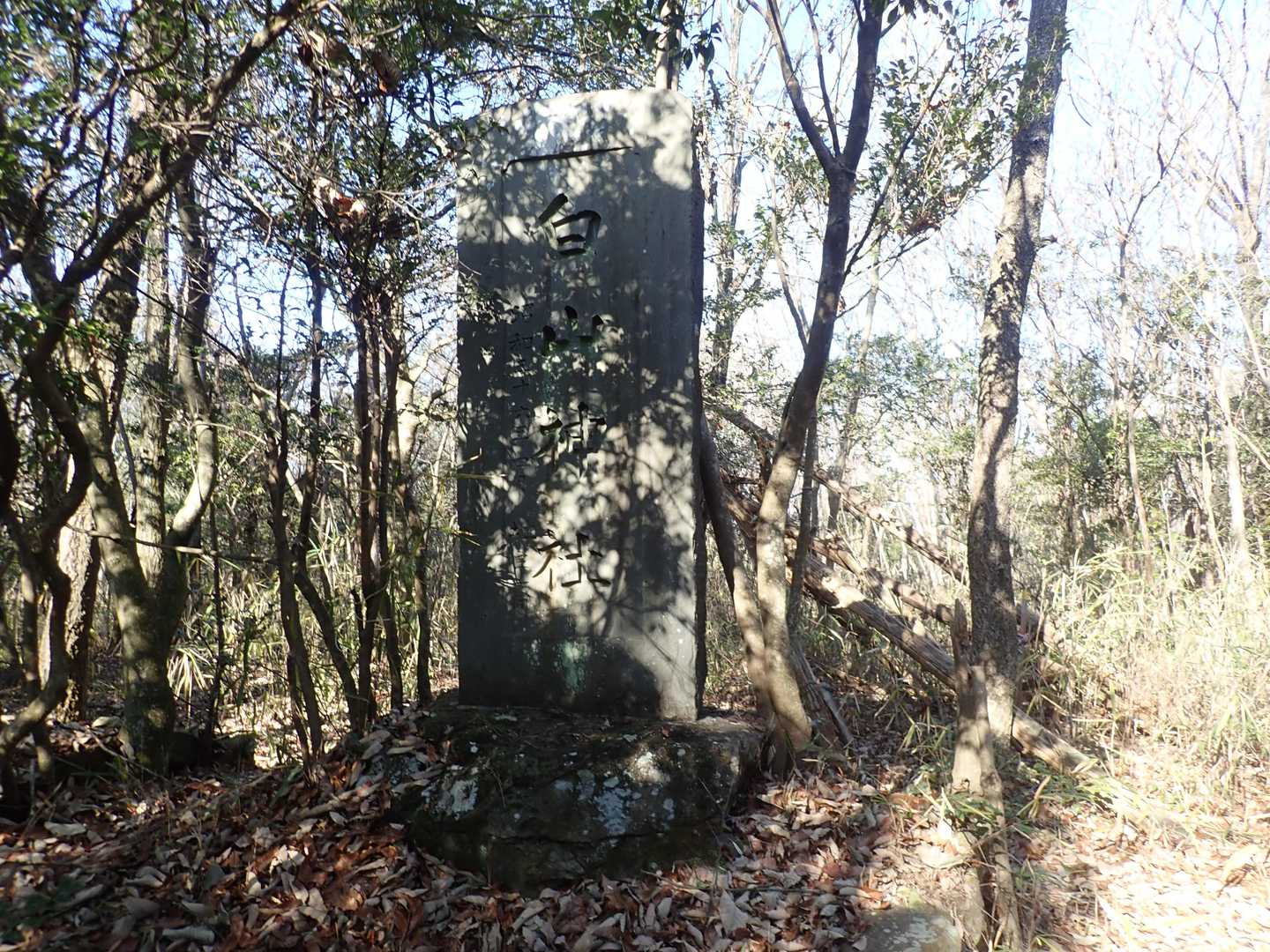 山頂の石碑