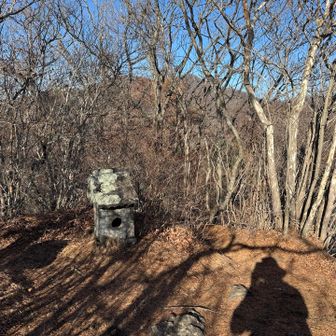 祠の奥に子持山