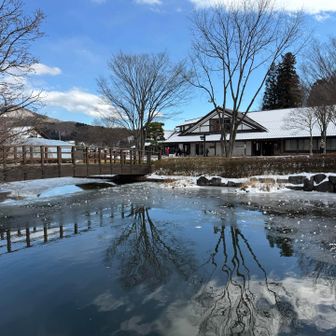 田園プラザ到着。池のリフレクションが綺麗🤩