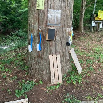 赤い橋の所に、すのことブラシ用意してくれてる

葛川観光協会の皆さん、ありがとうございます
下の側溝には、冷たくて綺麗な水が流れてるよ

許されるなら、そこに寝転びたい（笑）