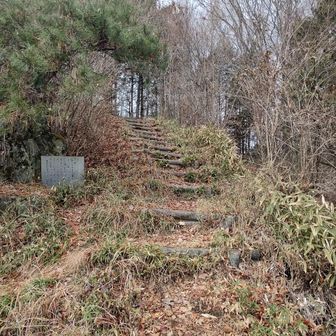しばらく車道を歩いて山頂への上り道に、
ちなみにこの脇にも駐車スペースありました
