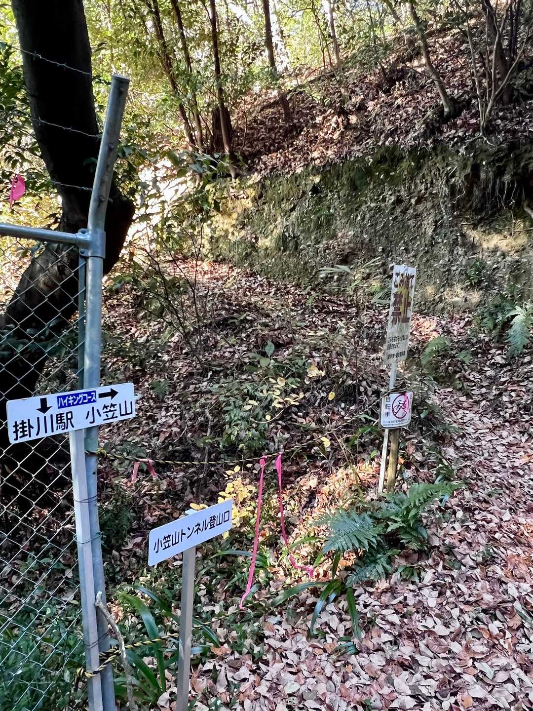 小笠山トンネル登山口へ。