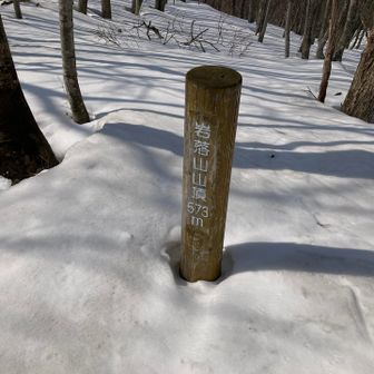 頭と身体を使いながら岩落山山頂到着