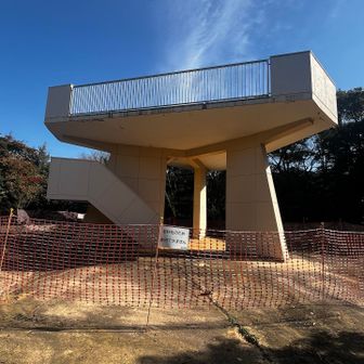 改修中で入れない展望台。この辺りがピーク？