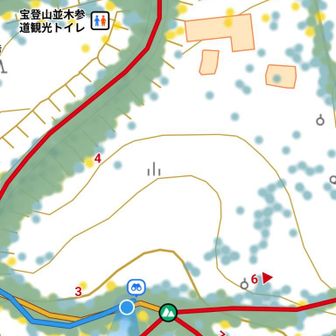 山頂のはずが、スマホの調子が悪いのか、アプリの情報がズレているのか、山頂になってません。