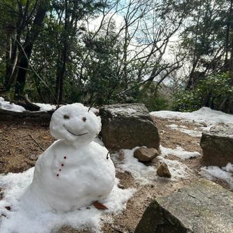 誰かが作っておいてくれた雪だるま⛄️かわいい