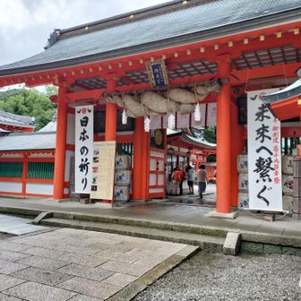 神門
朱色を基調とした拝殿も本宮大社とは別の荘厳さ感じました。
拝殿の垂木割が変わっていて社寺建築の奥深さの一端を垣間見れました🙏