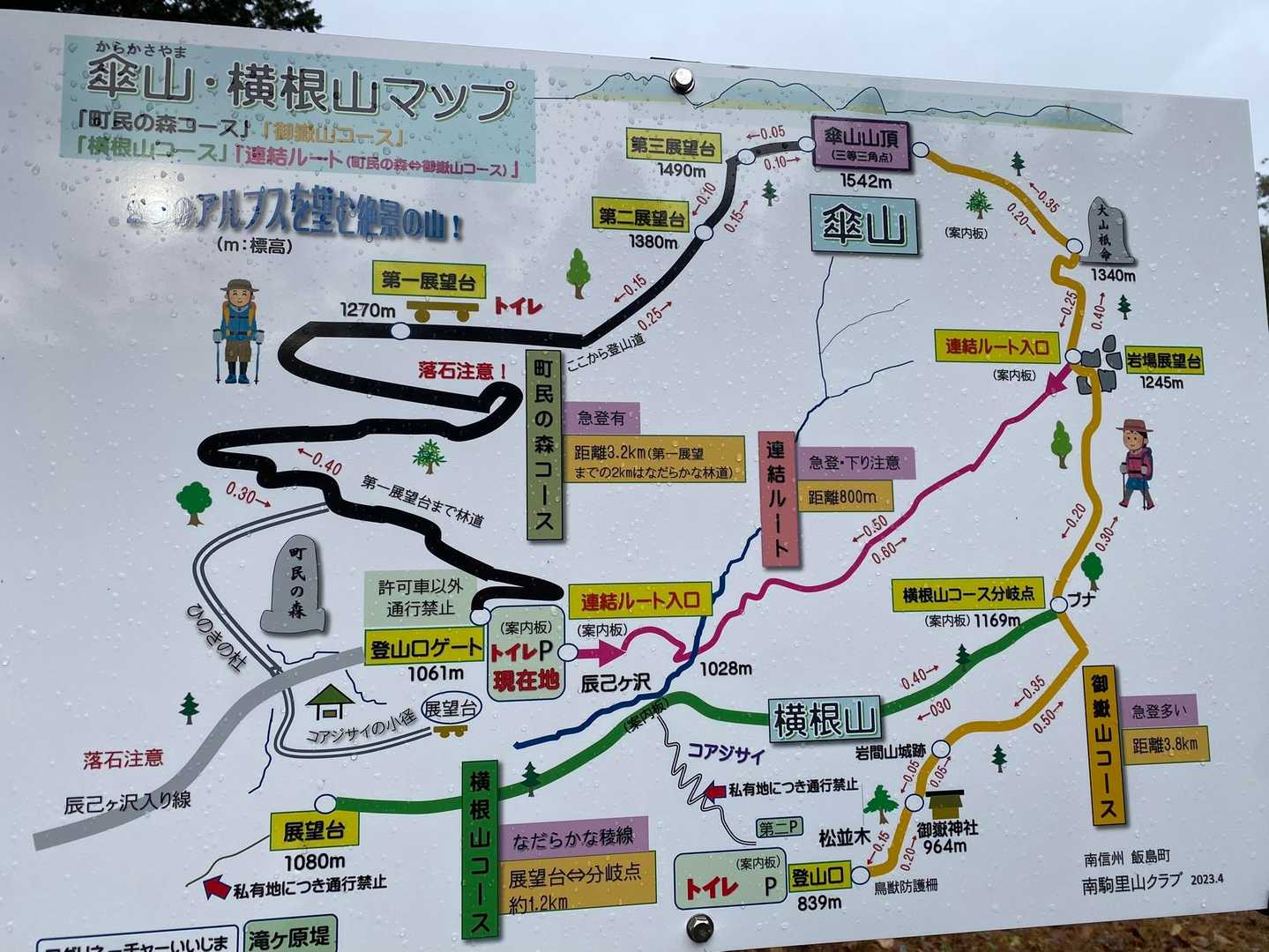 時計周りで連結ルートから戻るよ