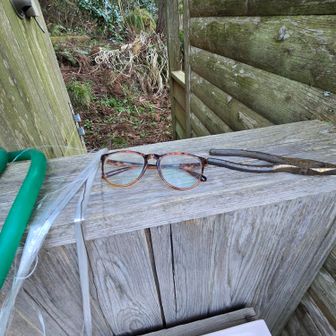 落とし物のメガネ
トイレの水道の上に置きました