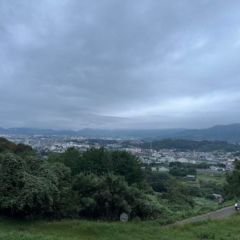 林道で良い景色を見つけたにゃ😺丹沢が一望にゃ