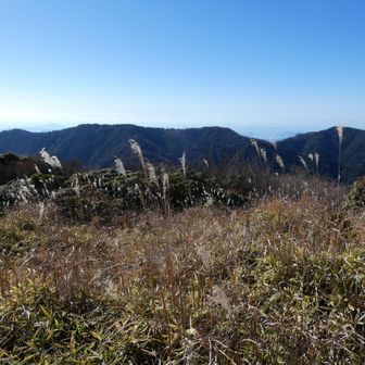 八面山、右に大久保山