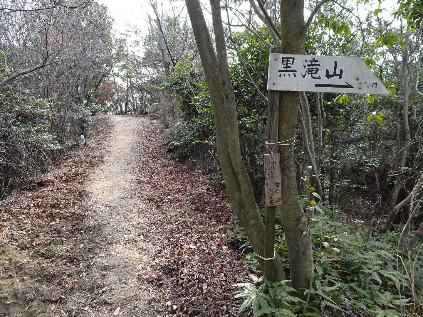 分岐を右折して「渡瀬」方面へ
