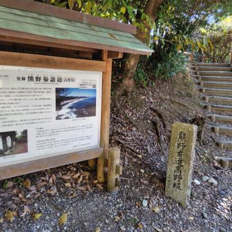 高野坂
新宮の山を除けば、行程のほとんどが、舗装路歩き（歩道の無い国道区間も結構ある😱）でゲッソリするが、高野坂は古道らしい雰囲気が楽しめる