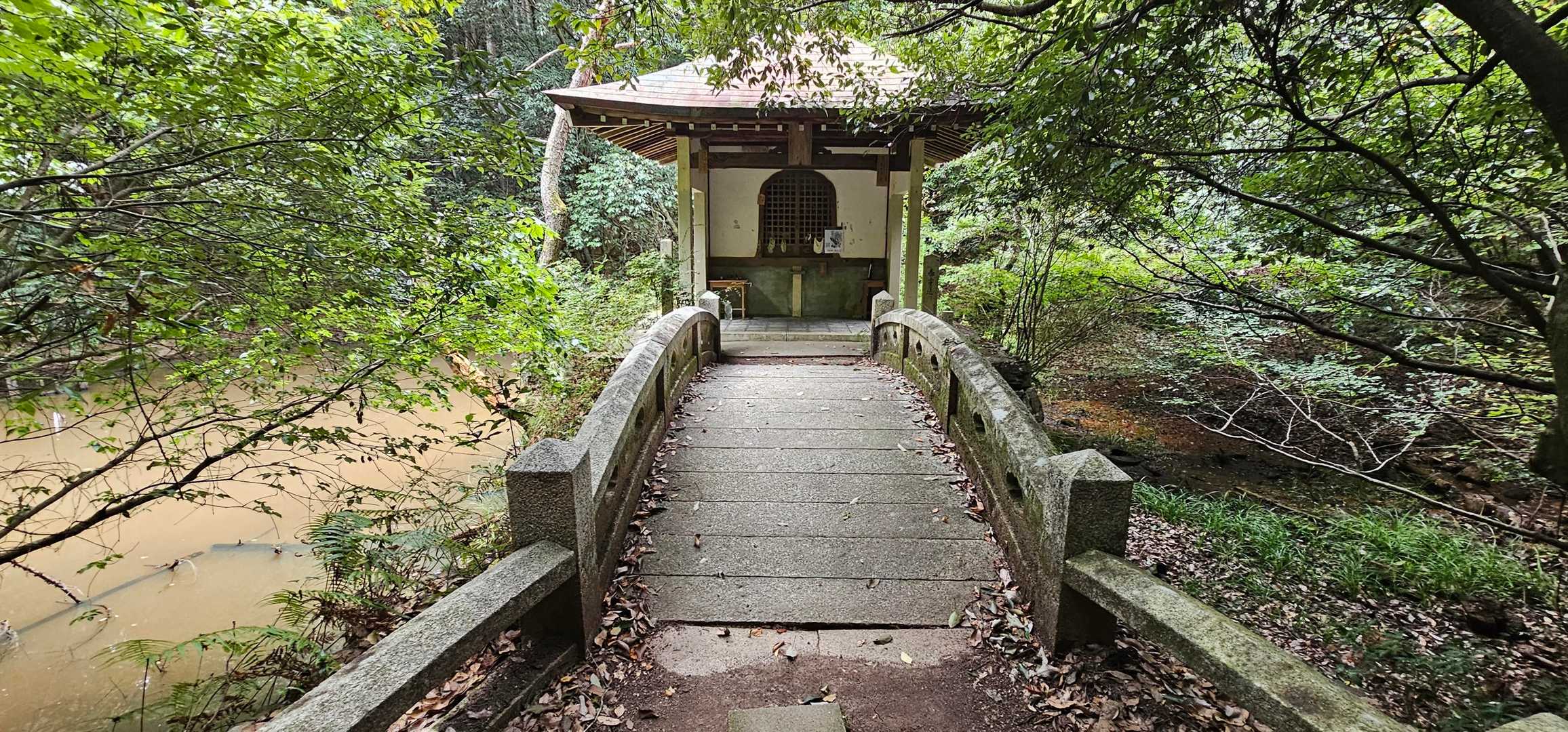 この札所は、池の上に