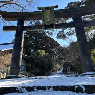 銅の鳥居をくぐります