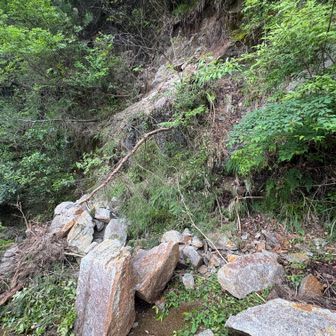 御在所の裏道ルートで
日向小屋に向かううらみちの滝の付近で崩落してました😭