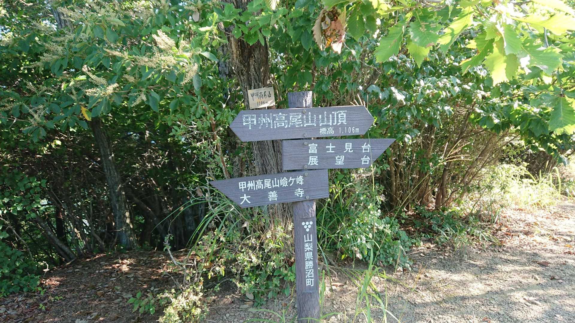 バッジゲットにかける意思は『動かざること山の如し』🤣
甲州高尾山山頂に到着しました😃💦
夏場はここから眺望は得られないので少し先まで進むと…