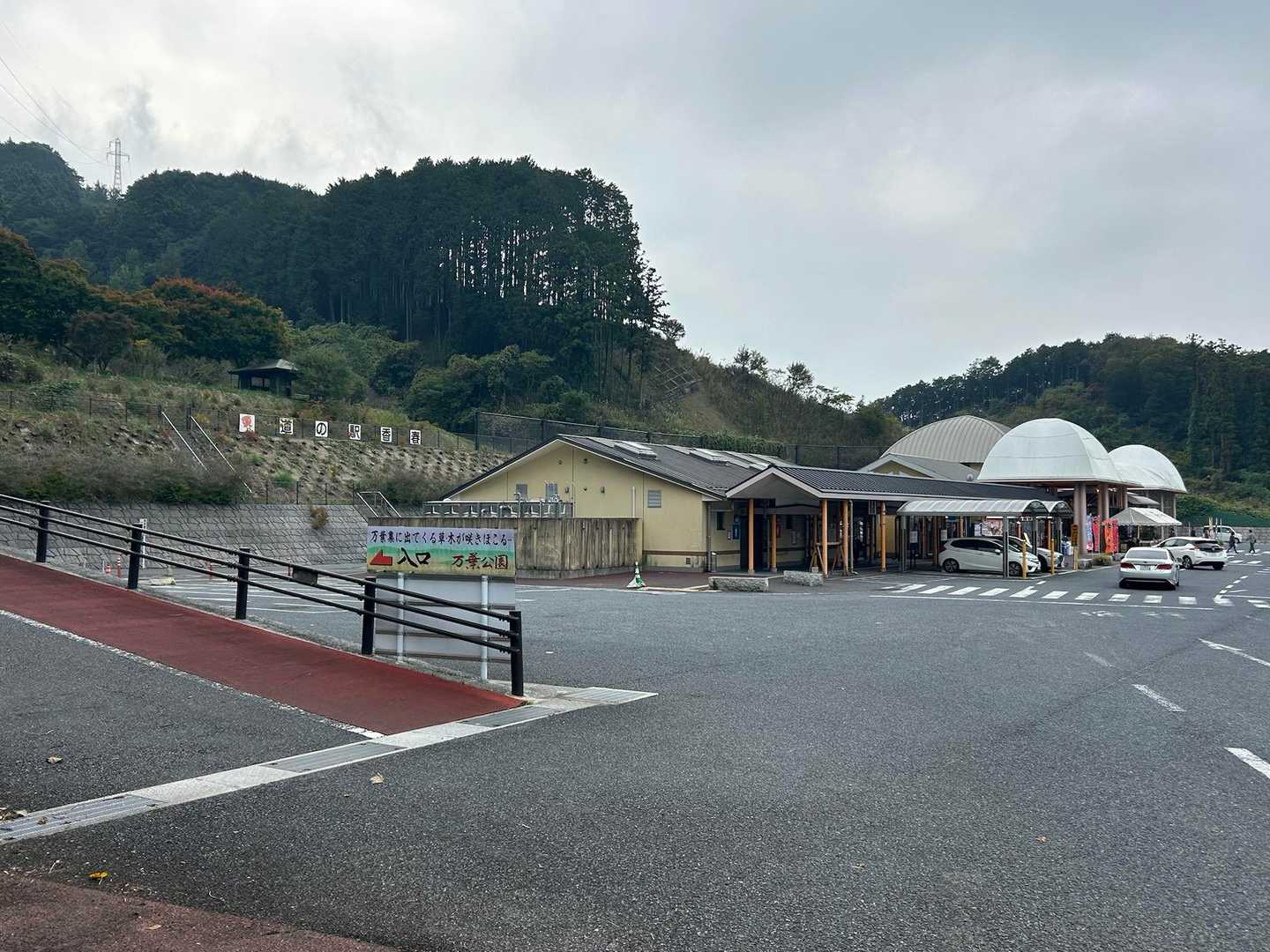 横断歩道を渡って無事に道の駅まで戻ることができた。この時間になると道の駅も大賑わい。