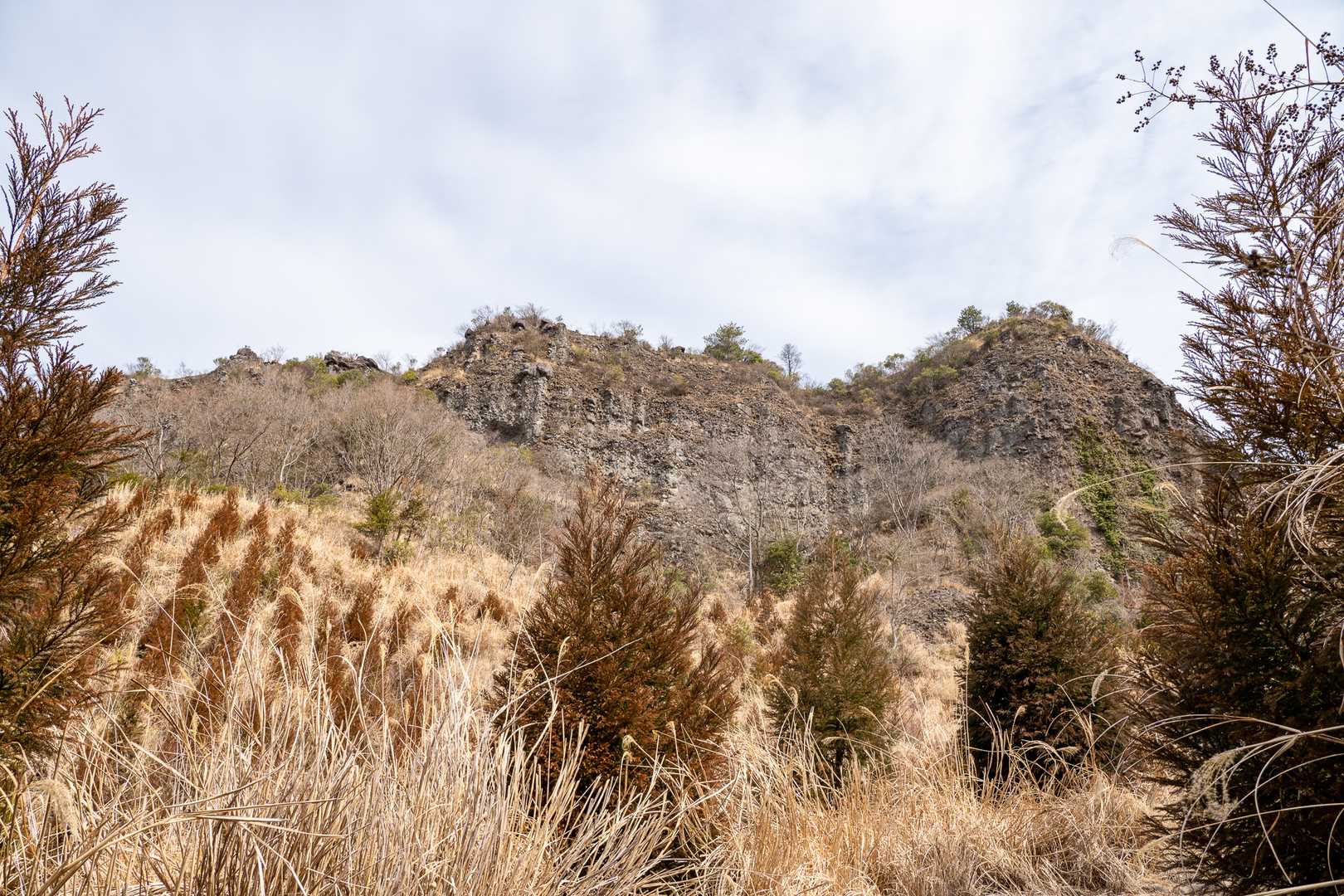 登山口から少し歩くと岩の尾根が見えて来ます。