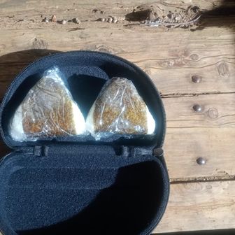 こんぶと鮭です🍙
潰れないようにサングラスケースに入れてきました🕶️