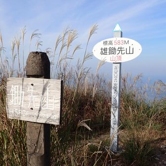 雌鋤先山から更に木段を登り上げ雄鋤先山に到着
